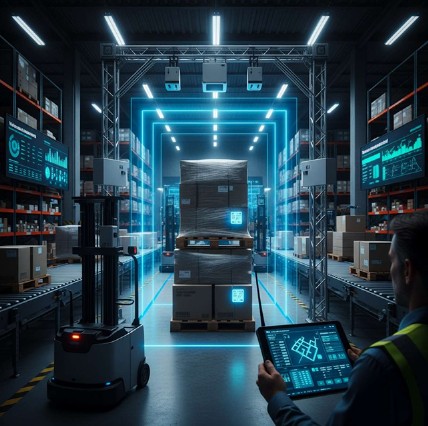 Automated pallet tracking system in a modern warehouse